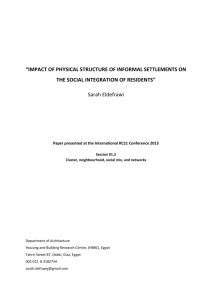 Impact of Informal physical structure of Cairo suburbs on the