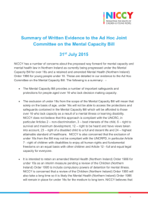 NICCY - Summary of Written Evidence to the Ad Hoc Joint