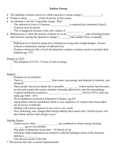 Nuclear Energy Notesheet - Rose Tree Media School District
