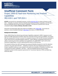 NERC Unofficial Comment Form (SAR)