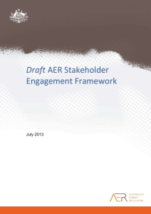 Draft AER Stakeholder Engagement Framework