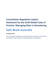 Managing Risks in Stevedoring - Safe Work Australia Public
