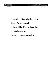 Draft Guidelines for Natural Health Products