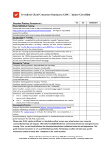 Preschool Child Outcomes Summary (COS) Trainer Checklist