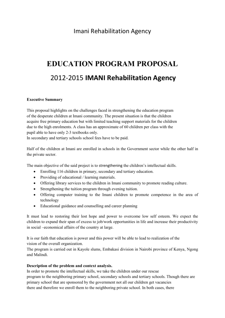 business proposal on education