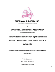 Endeavour Forum Inc. & Canada Silent No More Association (Word)