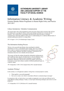 Information Literacy and Academic Writing Course