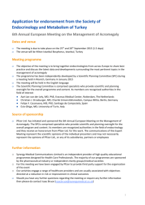 Application for endorsement from the Society of Endocrinology and