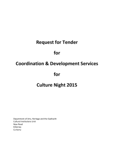 Request for Tender for Coordination & Development Services for
