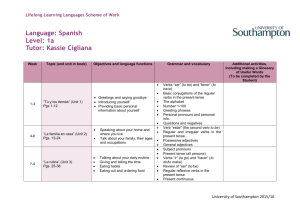 Spanish Stage 1 Scheme of Work