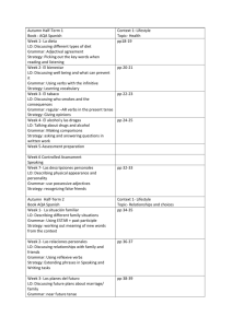 Autumn Half-Term 1 Book : AQA Spanish Context 1: Lifestyle Topic