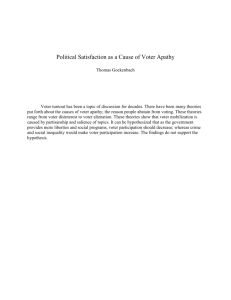 Political Satisfaction as a Cause of Voter Apathy