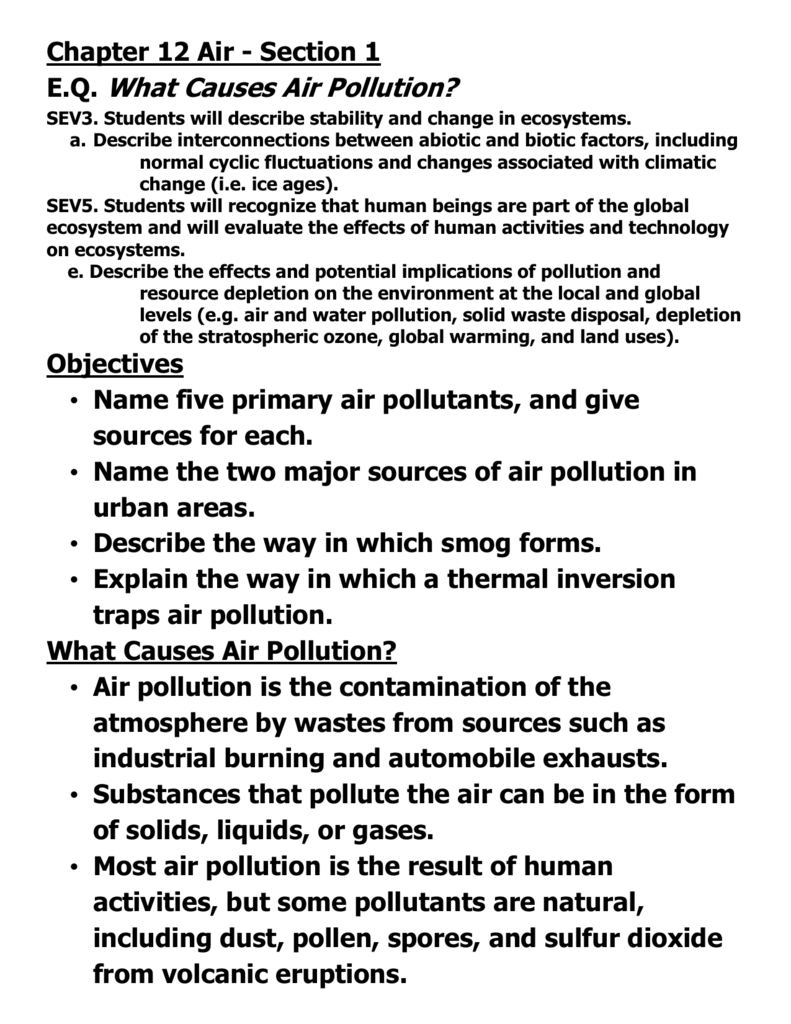 air pollution assignment class 12