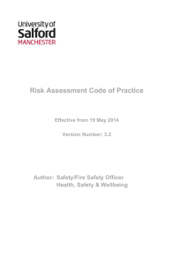 Risk Assessment - the University of Salford