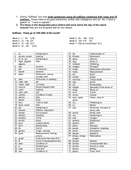 Appendix A – Medical Word Roots, Prefixes, Suffixes
