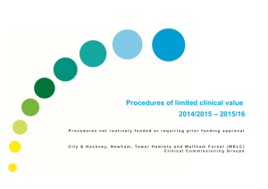 Procedures of Limited Clinical Value policy (POLCV) 2014-15