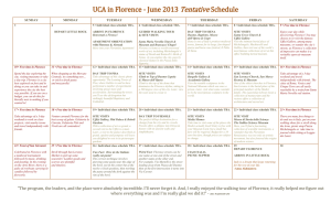 UCA in Florence - June 2013 Tentative Schedule