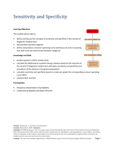 Sensitivity and Specificity