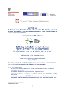 Final INVITATION and PROGRAMME EUSBSR Seminar version