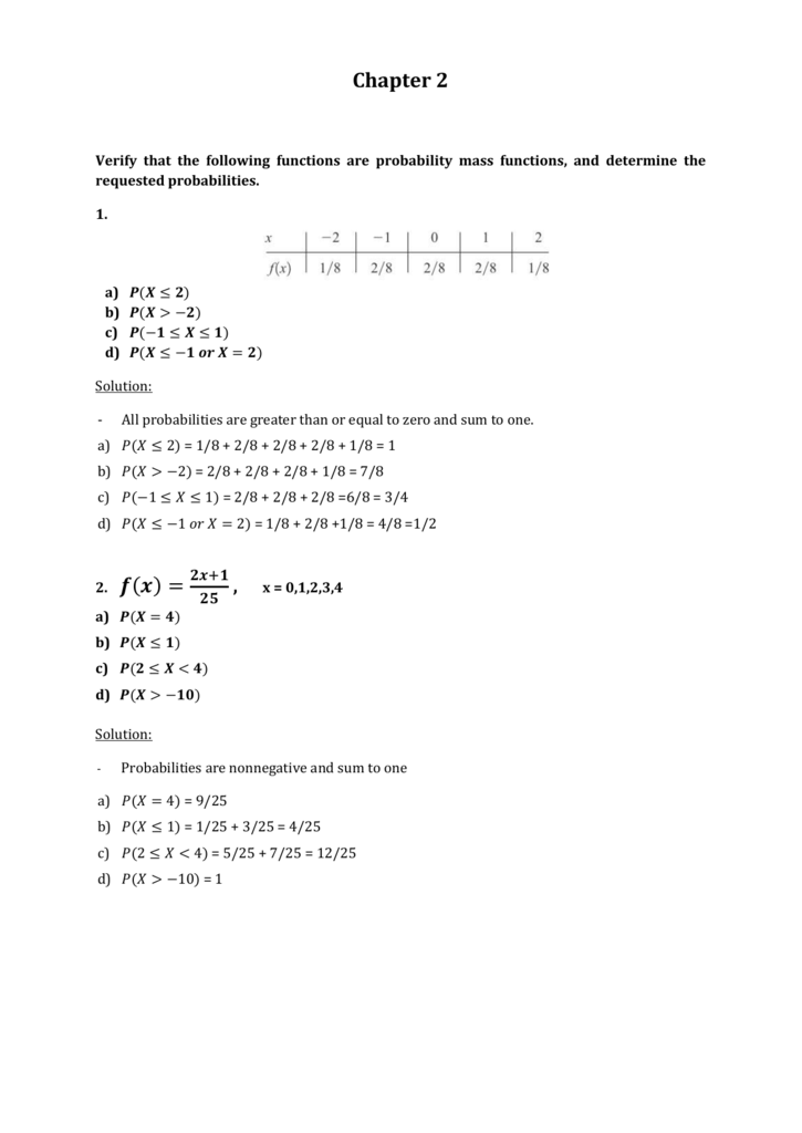 Chapter 2 Statistics And Probability