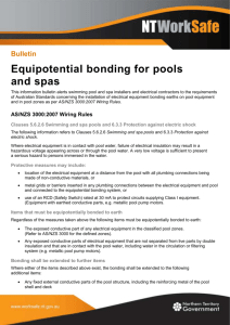 Equipotential bonding for pools and spas