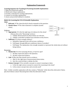 Claim, Evidence, Reasoning Pages