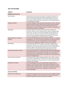 RED TAPE REFORMS Reform Summary Building and Construction