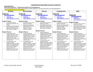 Interdisciplinary Study Skills Curriculum: Grades 4,5 and 6