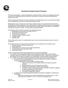 Educational Evaluation Report Procedures