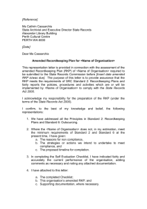 Transmittal letter for AMENDED Recordkeeping Plans