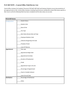 Checklist for Central Office PAN Review