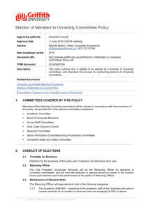 Election of Members to University Committees Policy