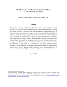 The Effects of Firm Growth and Model Specification Choices