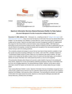 12/21/09 Spectrum Information Services Selects Brainware Distiller