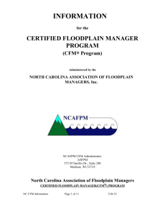 CFM ® Program - North Carolina Association of Floodplain Managers