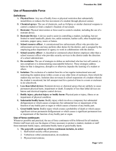 Use of Reasonable Force