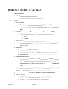 Lecture 11 Handout: Diabetes Mellitus