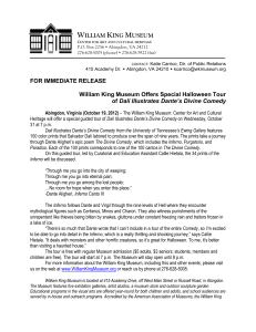 FOR IMMEDIATE RELEASE William King Museum Offers Special