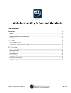 Web Accessibility and Content Standards