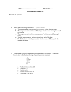 Practice Exam 1, STAT 2331