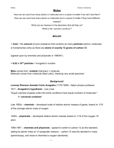 Mole class notes Honors 1213