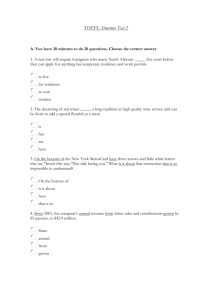 TOEFL Structure Test 2