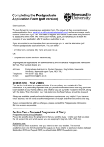 Completing the Postgraduate Application Form (pdf version)