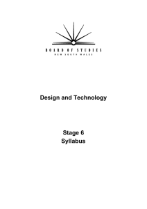 Design and Technology Stage 6 Syllabus