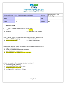 Class Work sheet #5 sec 15.1-Farming Technologies Subject Health
