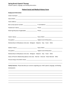 Patient Social and Medical History Form