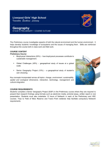 Geography Course Outline - Liverpool Girls` High School