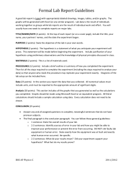 Formal lab report guide