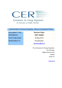 CER 15098A - Commission for Energy Regulation