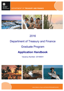 Graduate Application Handbook - Department of Treasury and